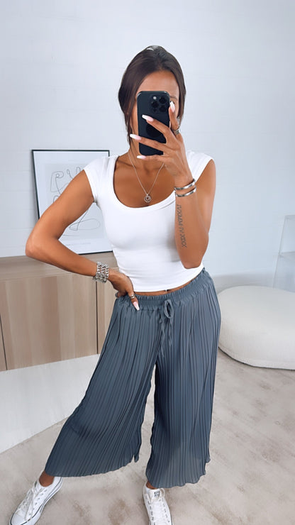 Pantalones plisados / gris oscuro