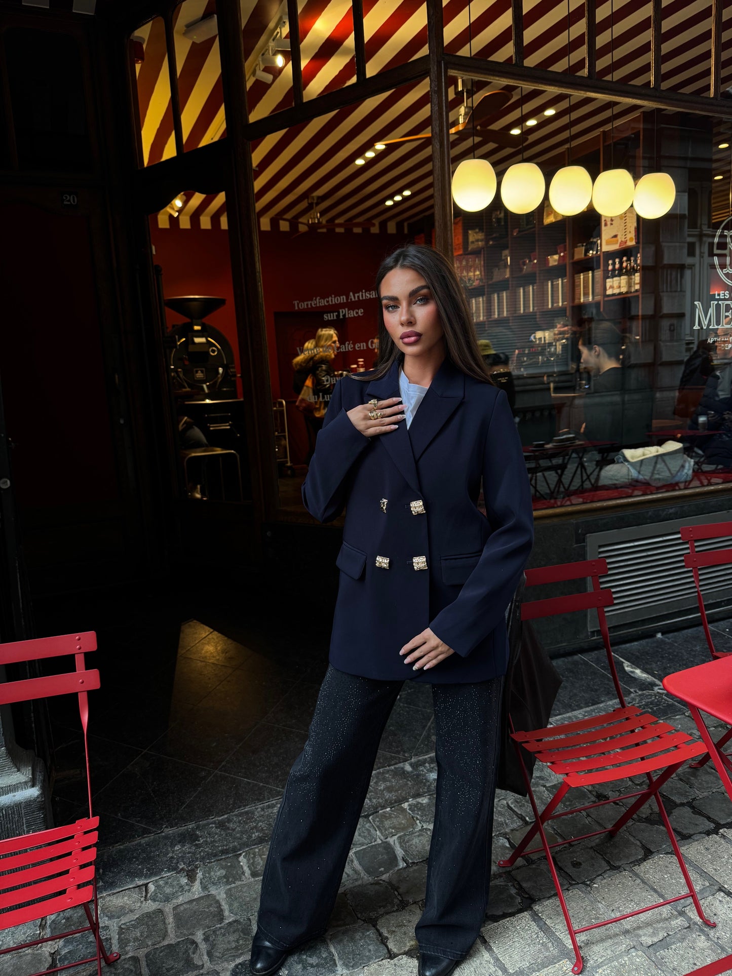 Blazer inez bleu nuit