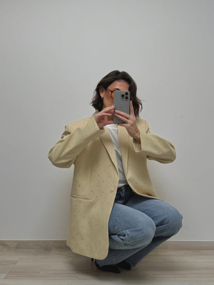 Blazer à strass jaune beurre