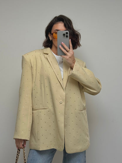 Blazer à strass jaune beurre