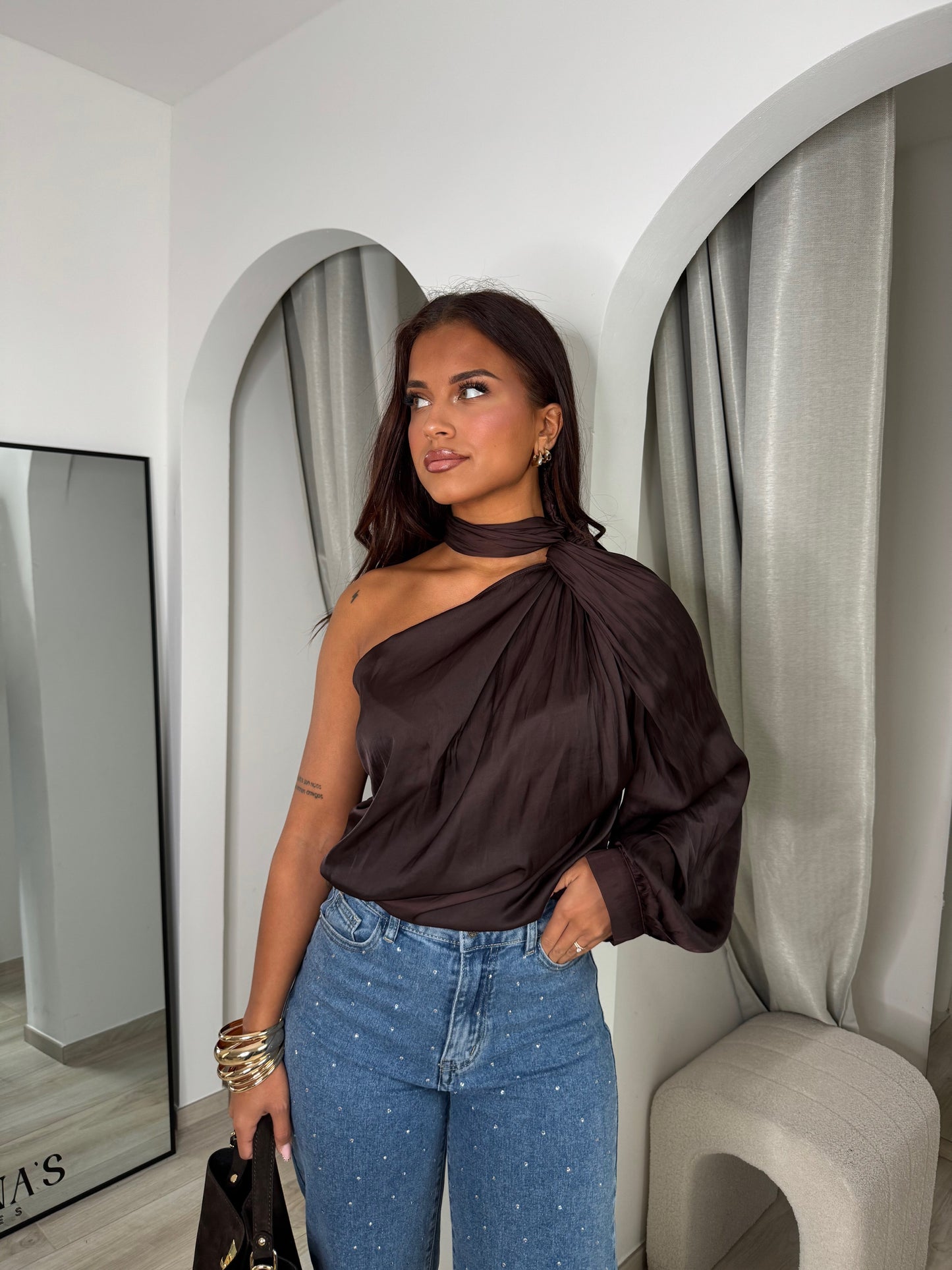 Blouse brea marron