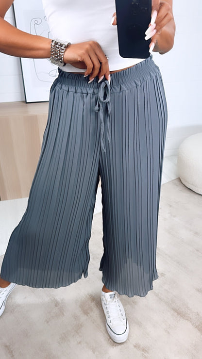 Pantalones plisados / gris oscuro