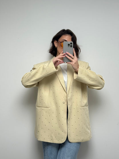 Blazer à strass jaune beurre