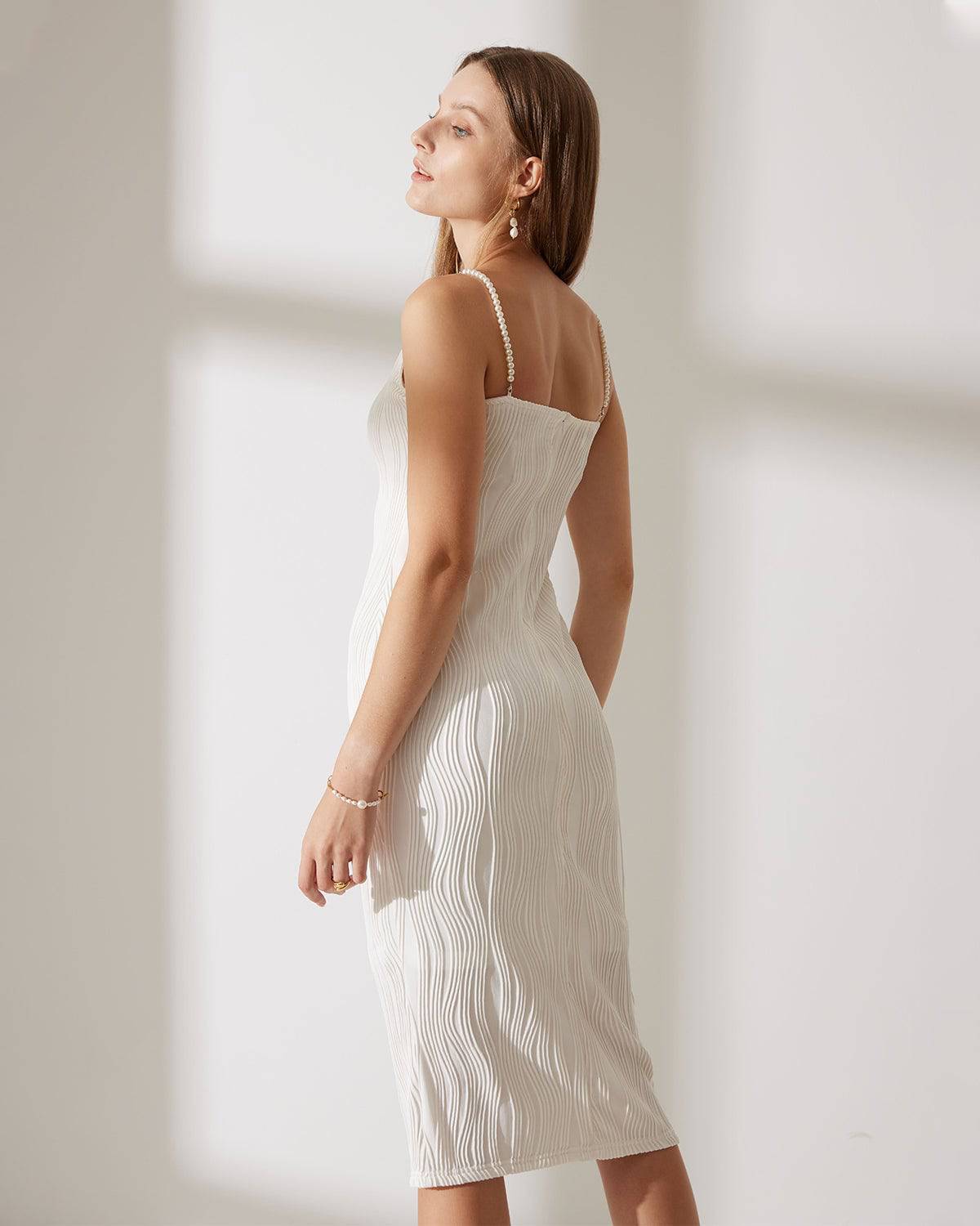Vestido camisa con textura de ondas de agua
