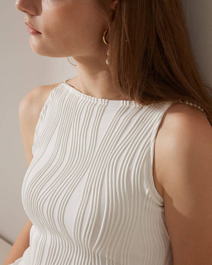Vestido camisa con textura de ondas de agua