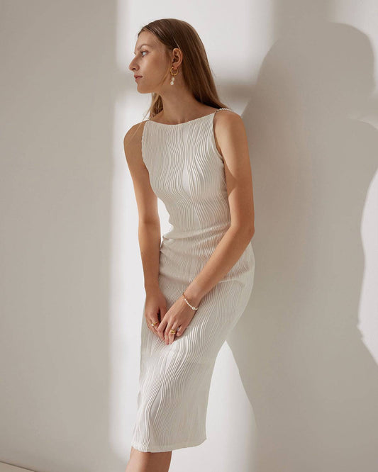Vestido camisa con textura de ondas de agua